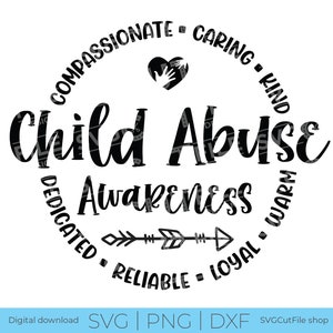 Kindermishandeling svg, kindermishandeling bewustzijn svg, kindermishandeling, preventie maand, dag, week - ronde cirkel voor knutselaars, cricut svg, svg dxf png