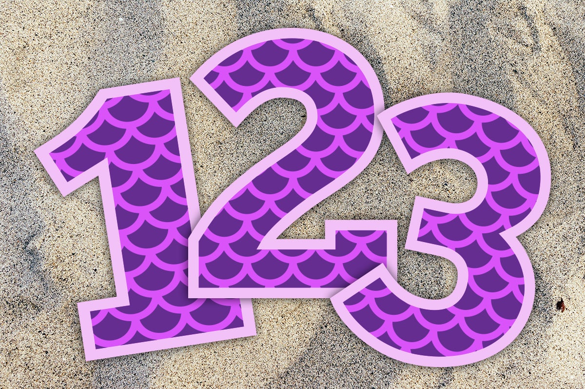 Download Mermaid numbers svg scales beach dxf tail little ariel | Etsy