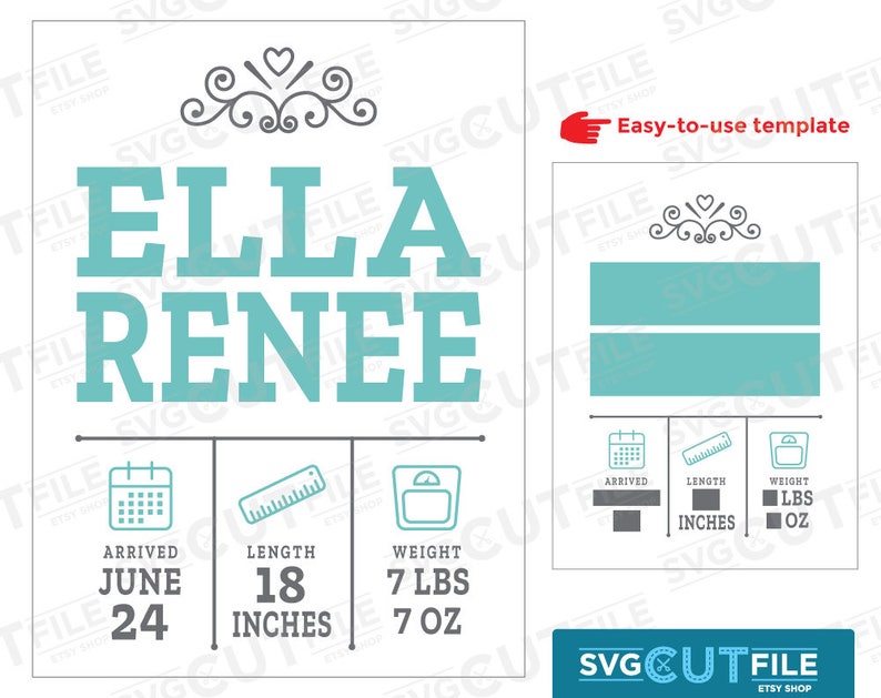 Download Birth svg Announcement svg boy girl baby svg birth stats ...