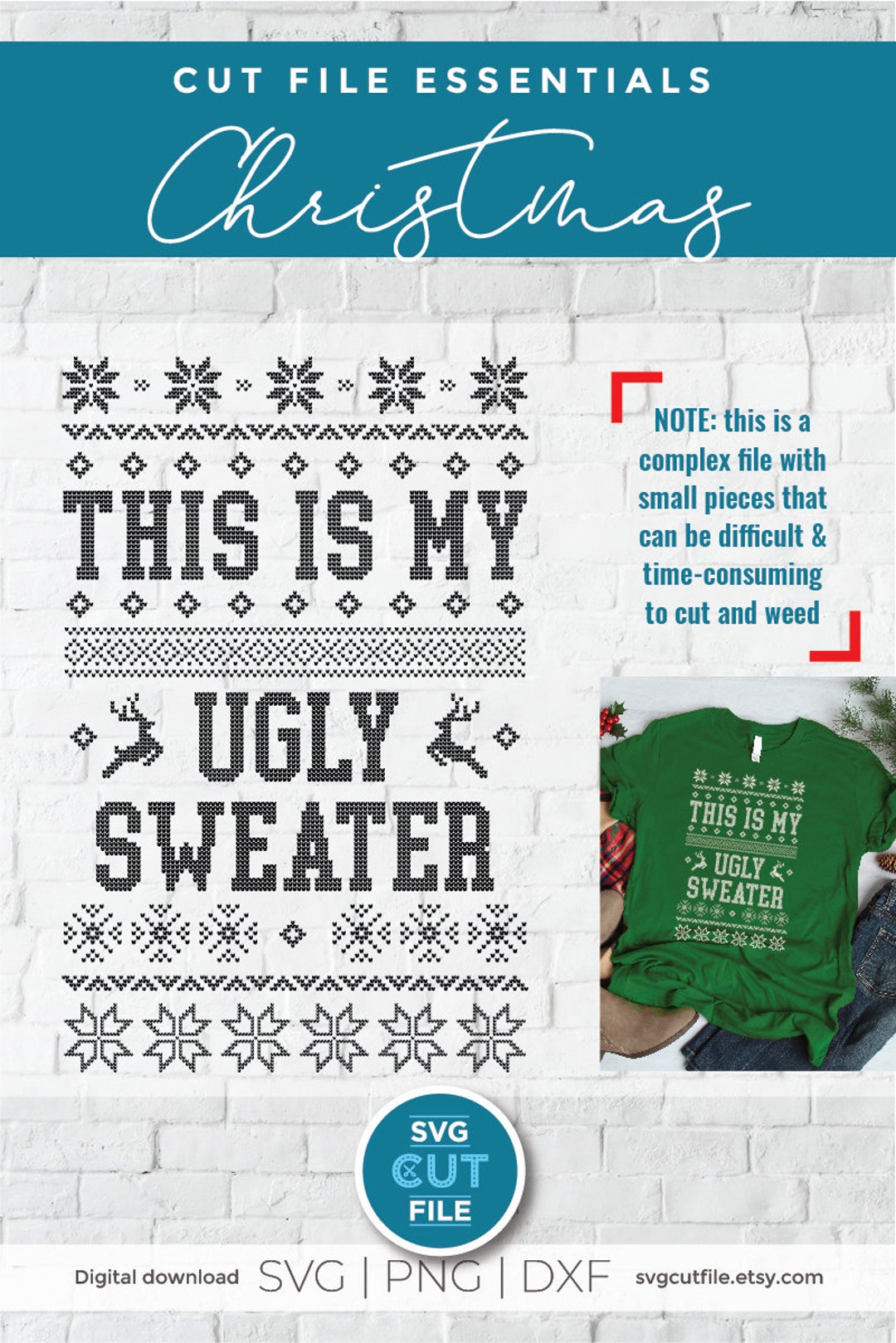 Ugly Christmas Sweater Svg, This is My Ugly Sweater Cut File, Svg Ugly ...