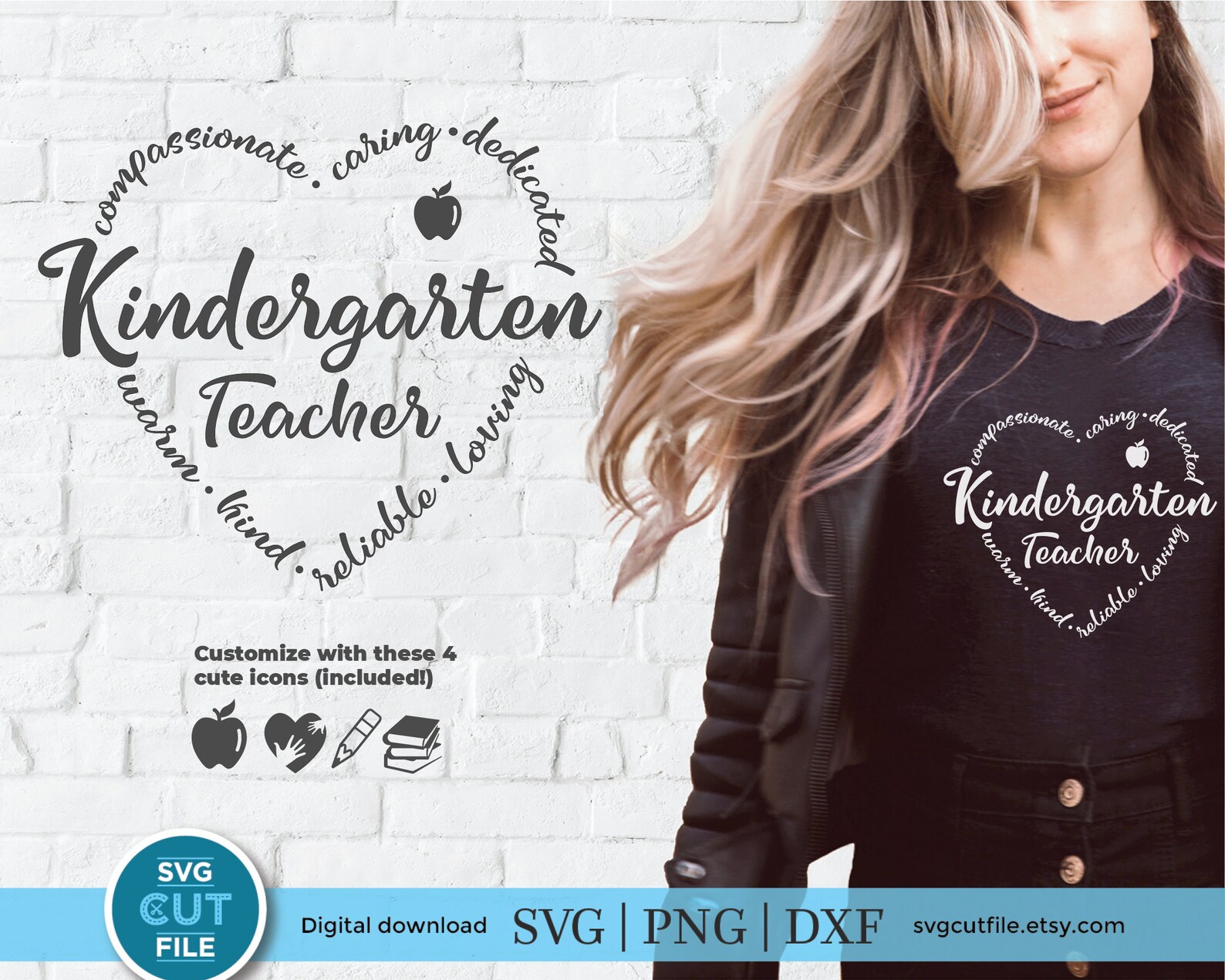 Download Kindergarten Teacher svg kinder svg kindergarten svg first | Etsy