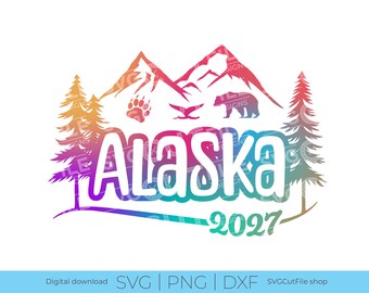 Alaska Trip SVG, Family vacation, 2027 svg, Bear, Whale tail, png for sublimation, Alaska Trip, Engraving, Laser CNC, Cricut, svg dxf