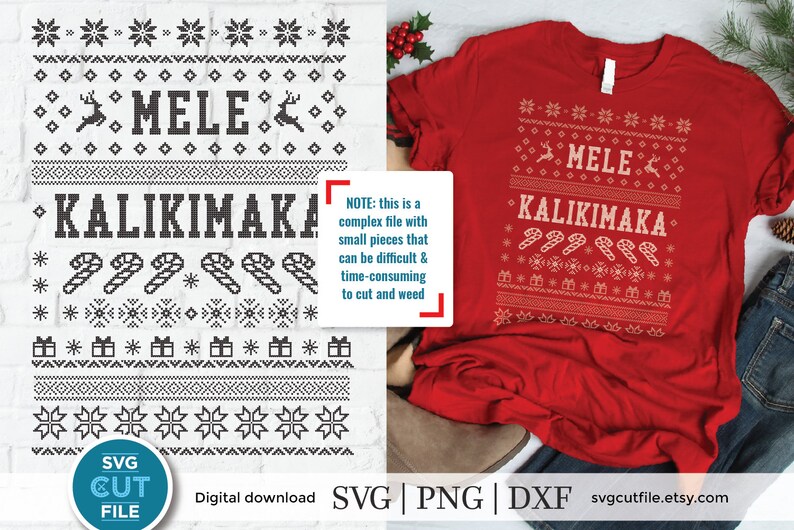 Ugly Christmas sweater svg Mele Kalikimaka svg Silhouette ...