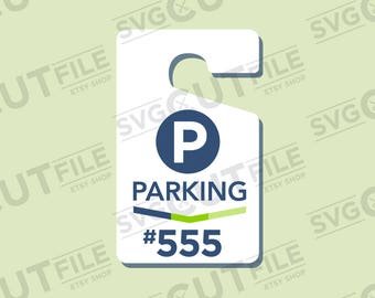 Parkeerpas svg parkeerkaart plakkaat hang tags - aanpasbare en schaalbare afdrukbare hangtag parkeervergunningen