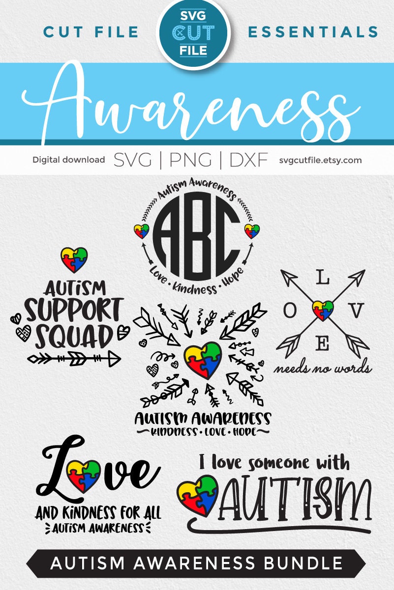 Autism Svg Bundle, Aspergers Syndrome Awareness, Puzzle Piece Svg ...