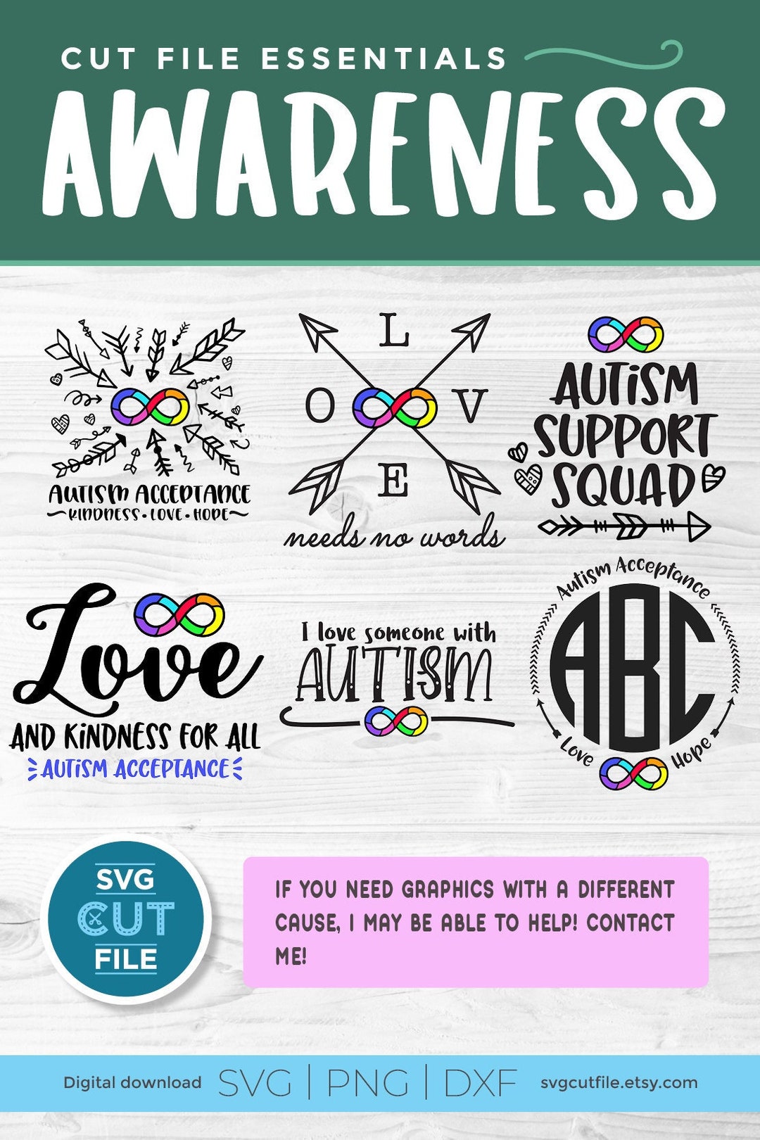Autism Infinity Svg Bundle, Aspergers Syndrome Awareness, Rainbow ...