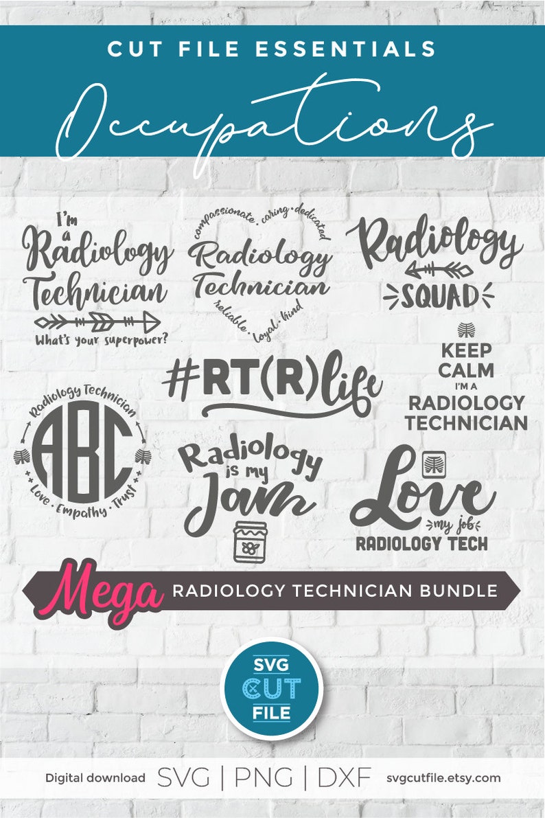 Radiology Technician Svg Bundle Radiology Tech Svg Xray Tech Etsy