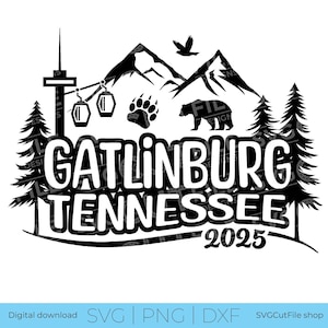 Gatlinburg Tennessee svg, familie-uitstapje SVG, 2025 meisjes vakantie, vrienden, TN crew svg, png voor sublimatie, squad, bergen, Cricut, svg dxf