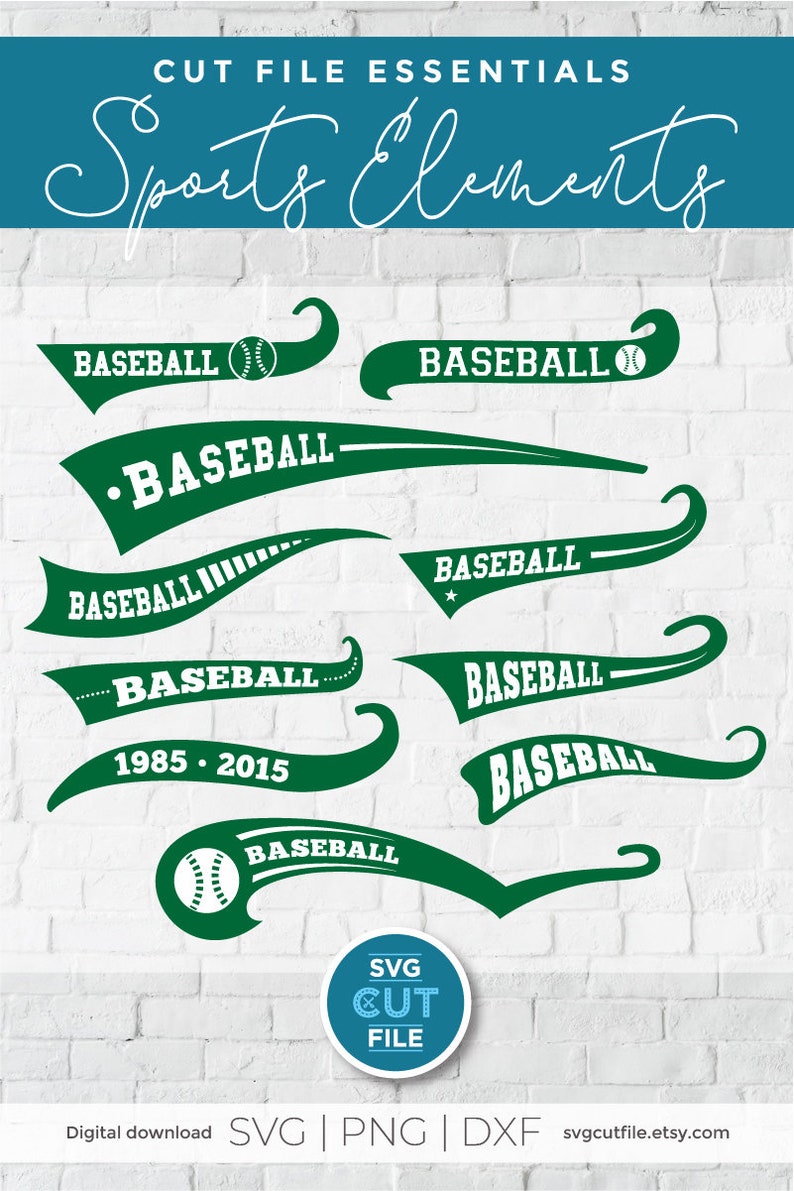 Baseball text tail SVG bundle Set of 10 text tail svg cut | Etsy