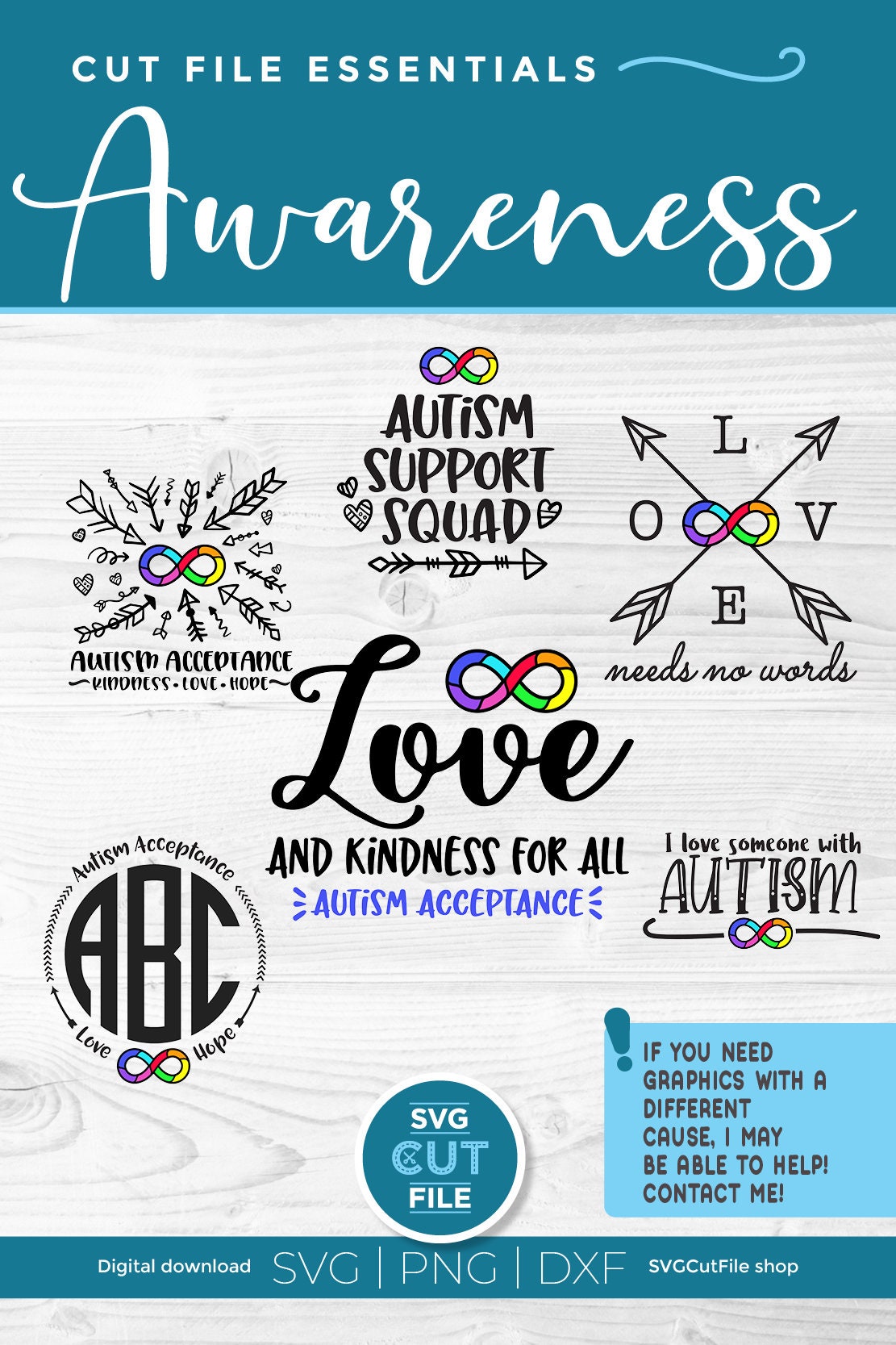 Autism Infinity Svg Bundle, Aspergers Syndrome Awareness, Rainbow ...