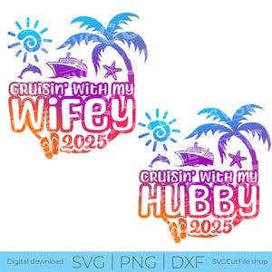 Vrouw en echtgenoot cruise svg, vrouw manlief cruise, jubileumcruise, koppels cruise svg, bijpassend shirtidee, vrouw en man svg, 2025