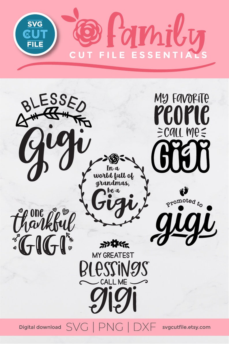 Gigi svg blessed gigi svg cute gigi gift mother's day | Etsy