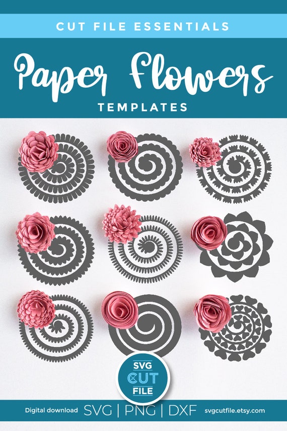 Felt Flower SVG Files for Cricut, Silhouette Floral Cut File Pattern PDF  Paper Flowers Template for Hair, Jewelry, Home Decor, Wreath 