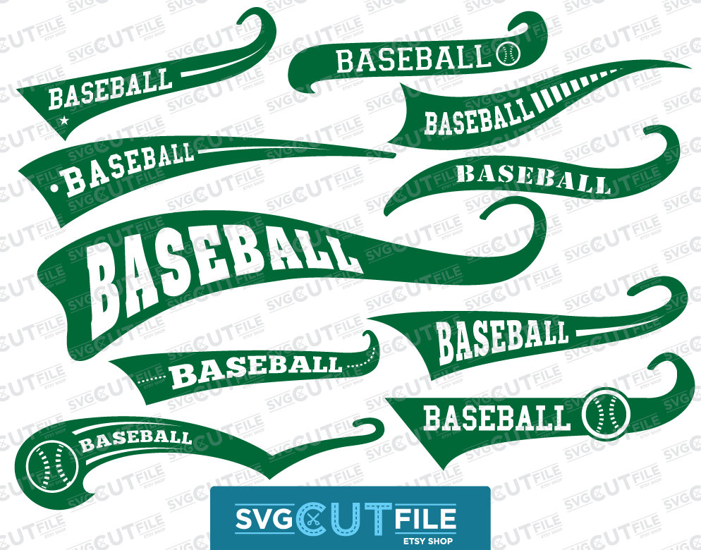 Retro swishes. Baseball swash tails, swooshes for typography and