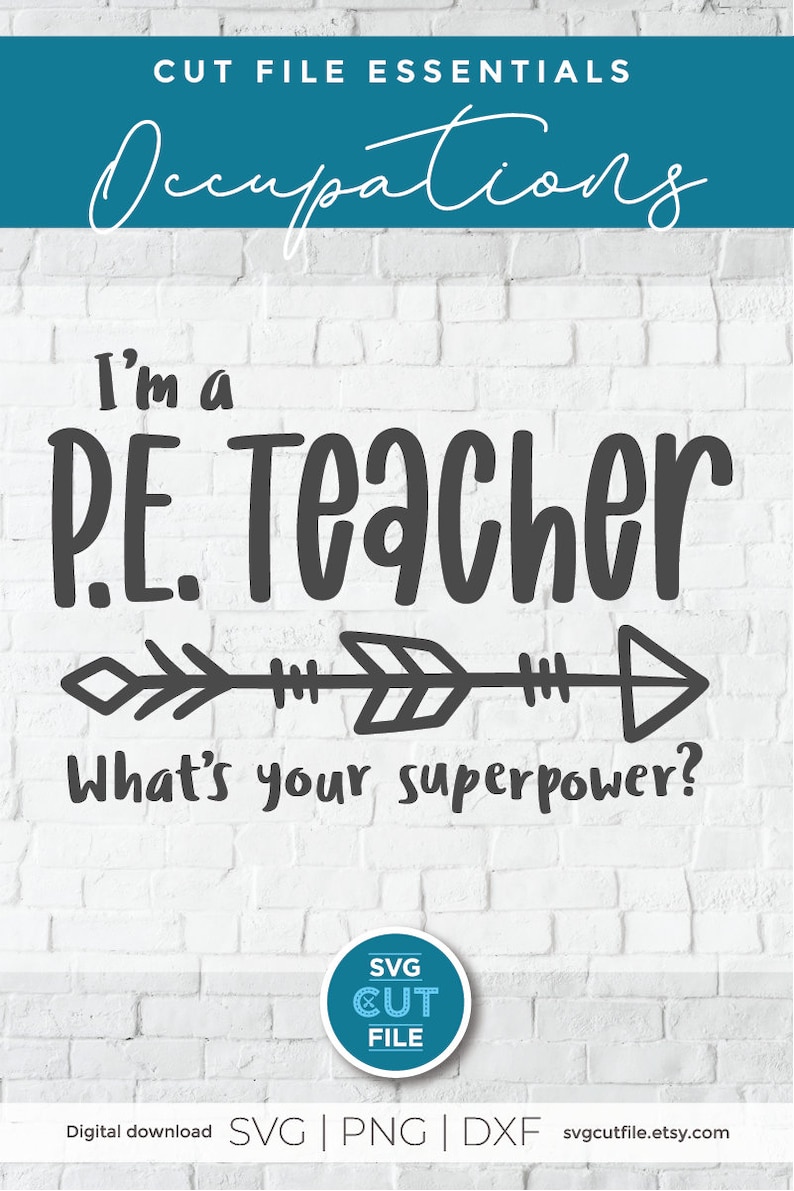 Download PE Teacher svg whats your superpower svg super power | Etsy