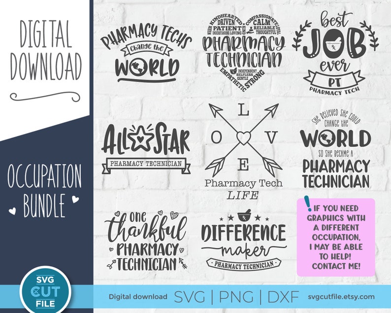 Download Pharmacy Technician svg PT svg pharmacy bundle svg ...