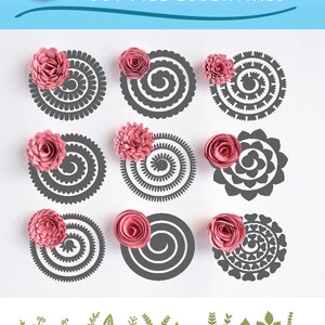 Puede incluir: Un conjunto de nueve archivos de corte SVG para flores de papel. Los archivos incluyen una variedad de formas y tama&ntilde;os de flores, as&iacute; como algunos tallos con hojas. Los archivos son perfectos para crear flores de papel para manualidades, decoraciones o scrapbooking.
