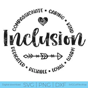 Inclusie svg, diversiteit svg, verschillen vieren svg, gelijkheid svg, lgbt-svg, dei svg, lgbtq-svg, autisme-acceptatie, svg dxf png, gelijkheid