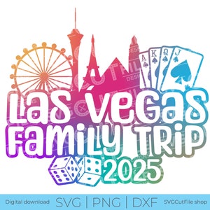 Viaggio in famiglia a Las Vegas svg, maglietta fai da te svg, 2025, Weekend Crew, vacanza in famiglia, Cricut, dadi, gioco d'azzardo, Nevada, sublimazione, dxf png
