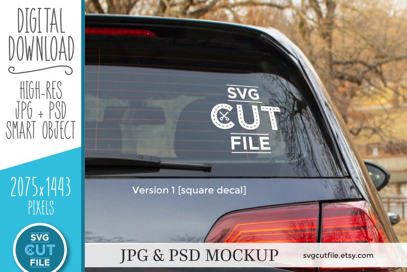 Download Car decal mockup car decal car sticker mockup car window ...