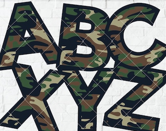 Camo svg, camo letters svg, army svg, camo font, alphabet font, camouflage birthday letters, 1st 2nd 3rd 4th 5th, hunter svg, boy font svg