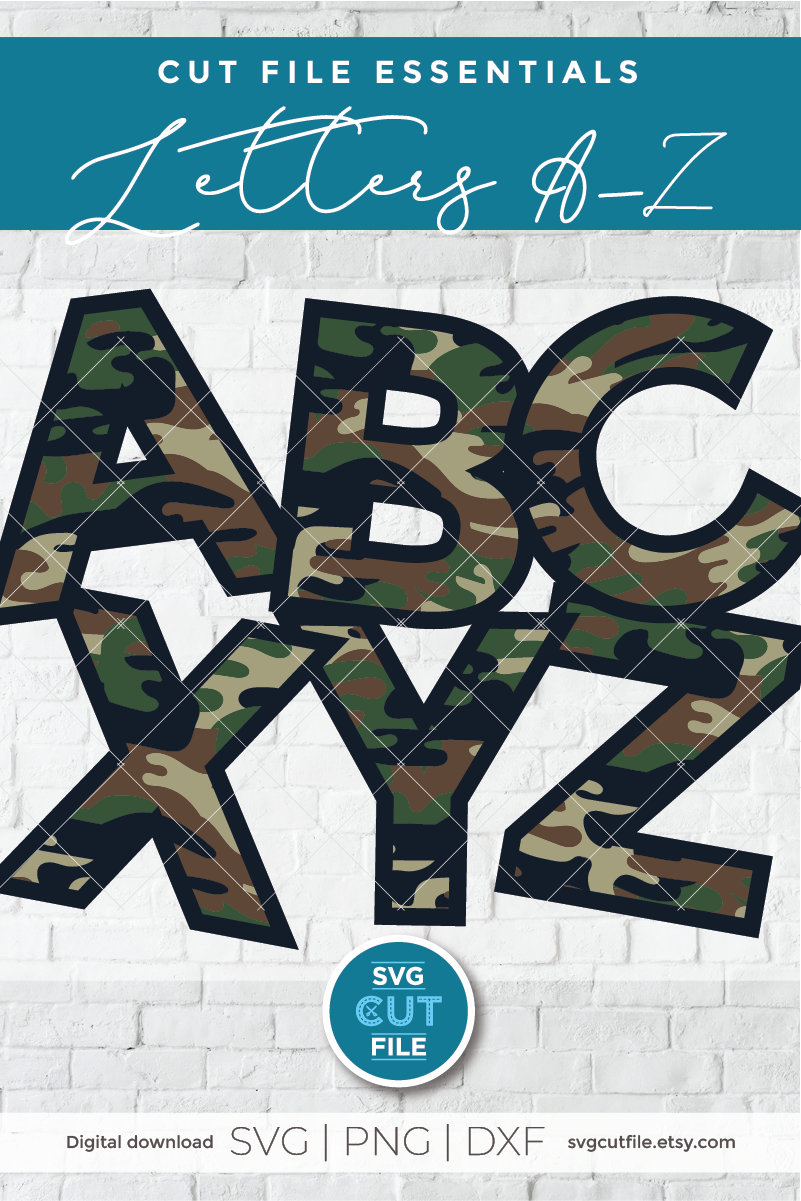 Camo Svg Camo Letters Svg Army Svg Camo Font Alphabet - Etsy