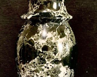 Black Moss Onyx Vase. Lathe Turned