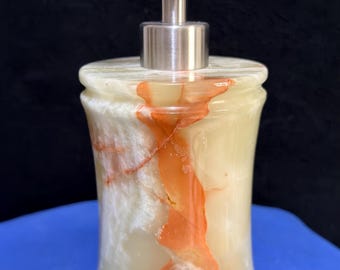 Banded Green and Red Onyx Soap Dispenser (Lathe Turned)