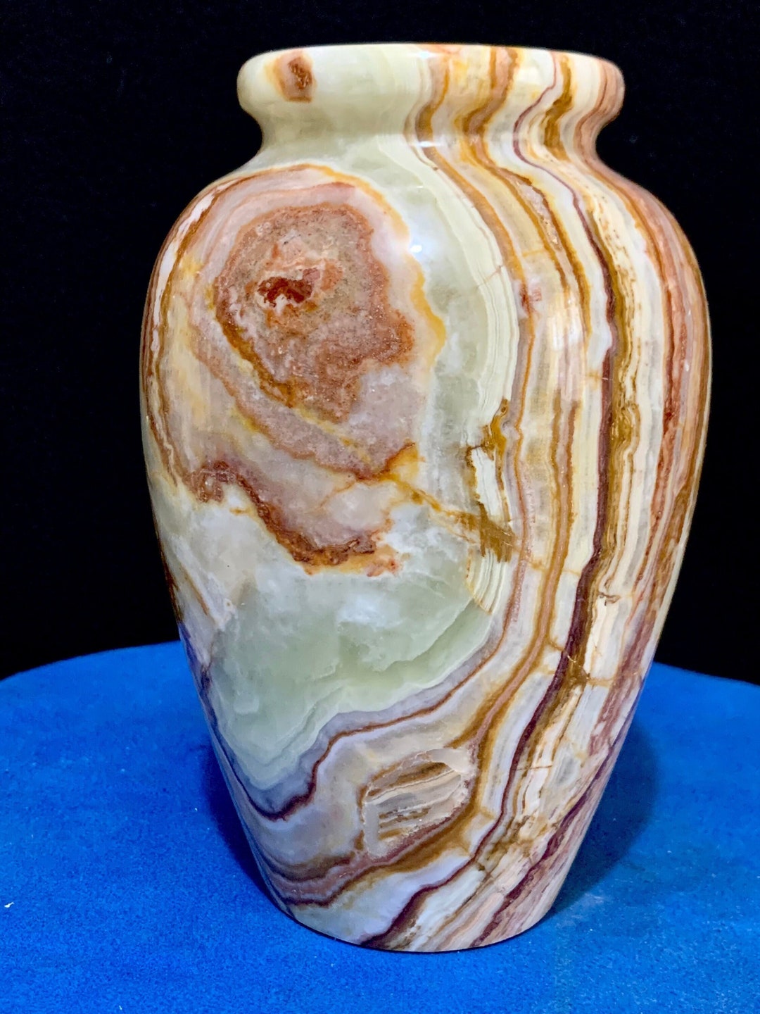 Striking Banded Onyx Vase From Pakistan. Lathe Turned. Etsy