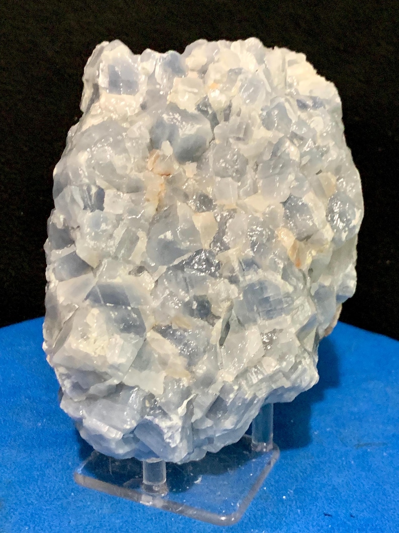 Calcite Examples Top-quality Sky-blue Calcite Crystal Cluster With Display Stand - Etsy