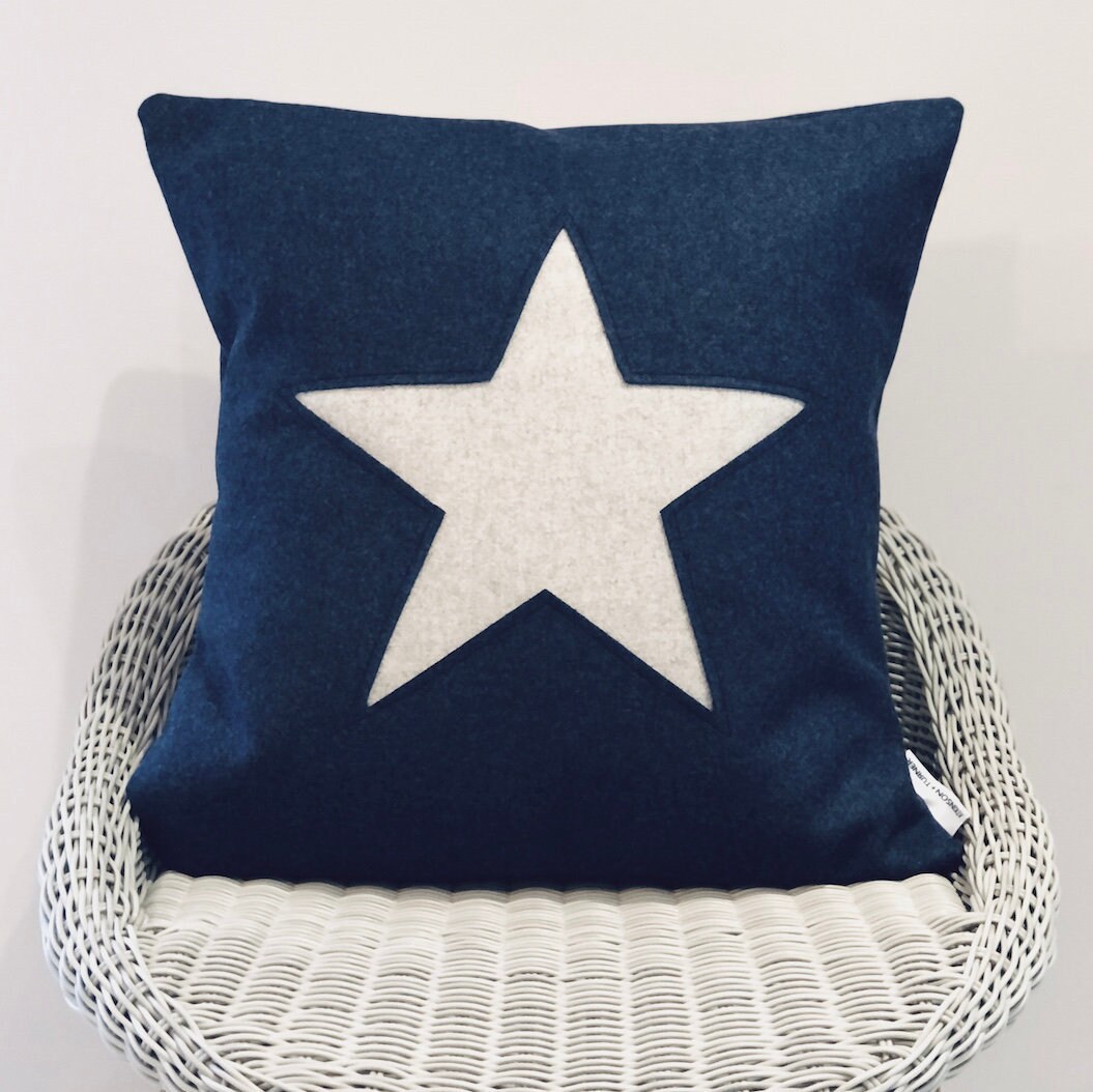 Navy clearance star cushion