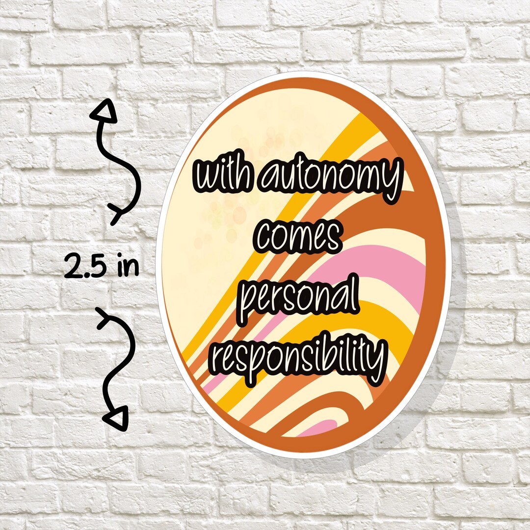 Professional Autonomy Sticker Autonomy Sticker, Personal Responsibility Decal, Retro Groovy 70s ...