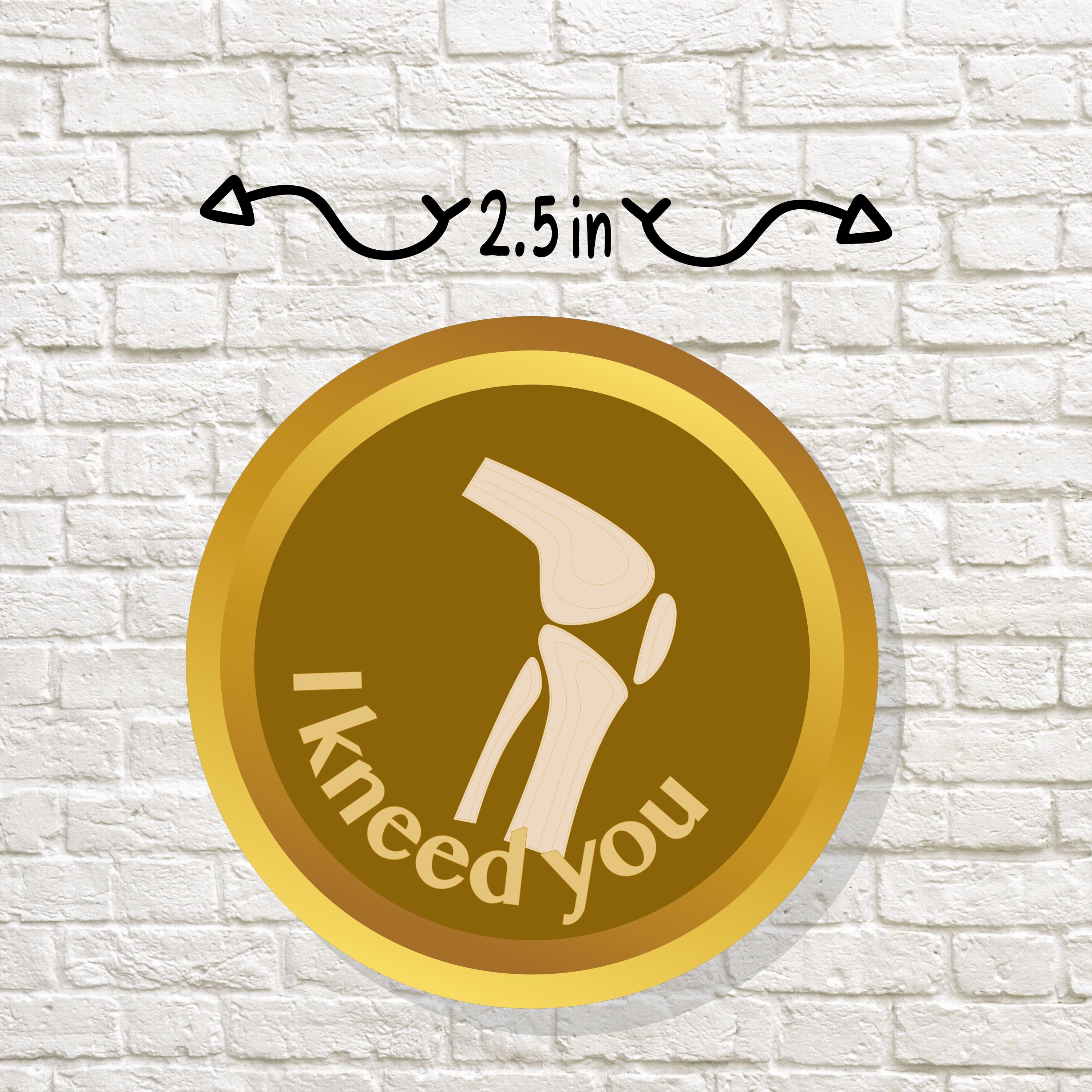 I Kneed You Sticker | Knee Anatomy Pun Vinyl Decal | Funny Orthopedic ...