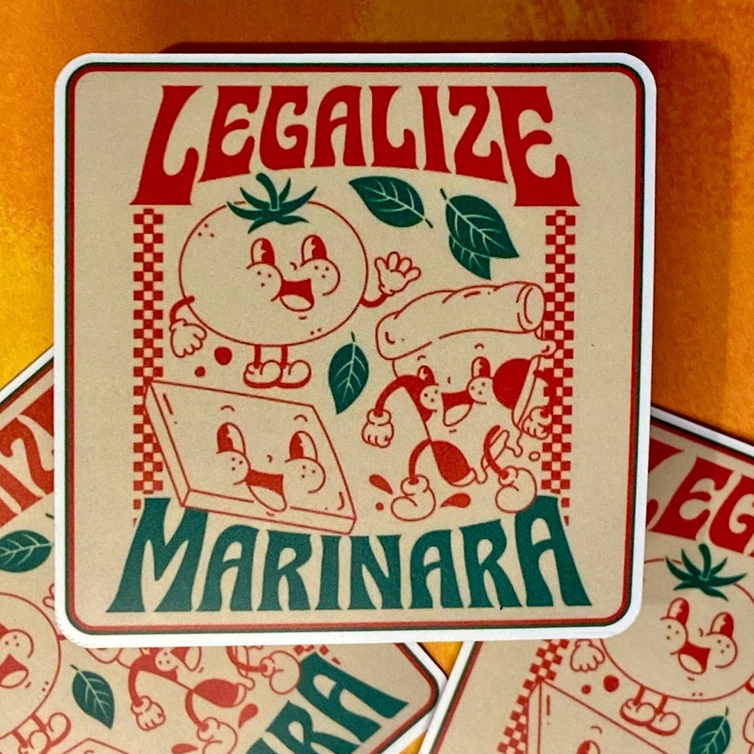 Legalize Regulate Sticker Legalize Marinara Sticker – Funny Pasta Pun Food Vinyl Decal - Etsy