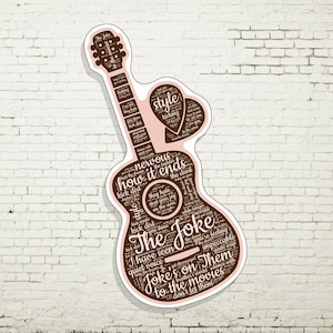 Brandi Carlile Sticker: The Joke, Guitar Sticker with Lyrics from Song The Joke, Musical Decal, Guitar and Lyrics, BCB, Bramily Sticker