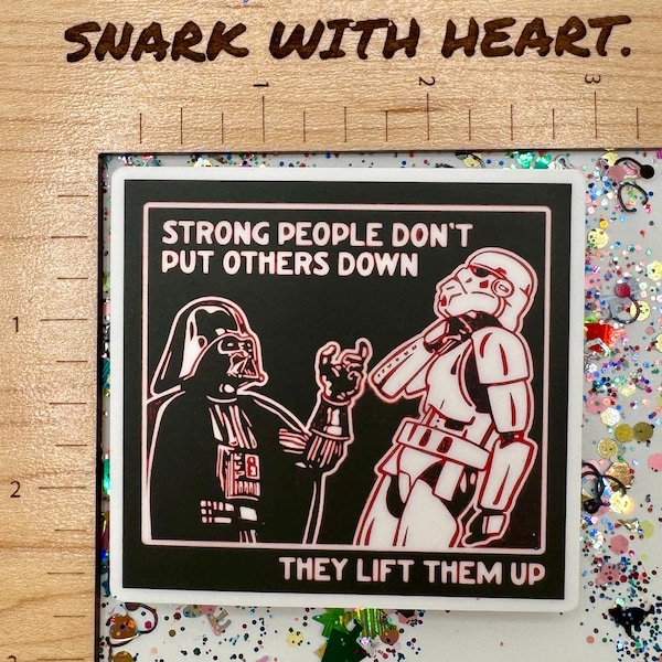 Darth Vader Lift Up Sticker | Strong People Lift Others Up Vinyl Decal for Star Wars Fans