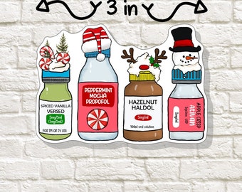 Sticker: Holiday Calm. Holiday Flavored Meds. Great Gift For Nurses and Doctors. Versed, Propofol, Haldol, and Ativan. Yum Flavored Coping.