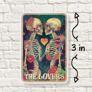 Lovers Skeleton Tarot Sticker: Dark Humor Vinyl Decal