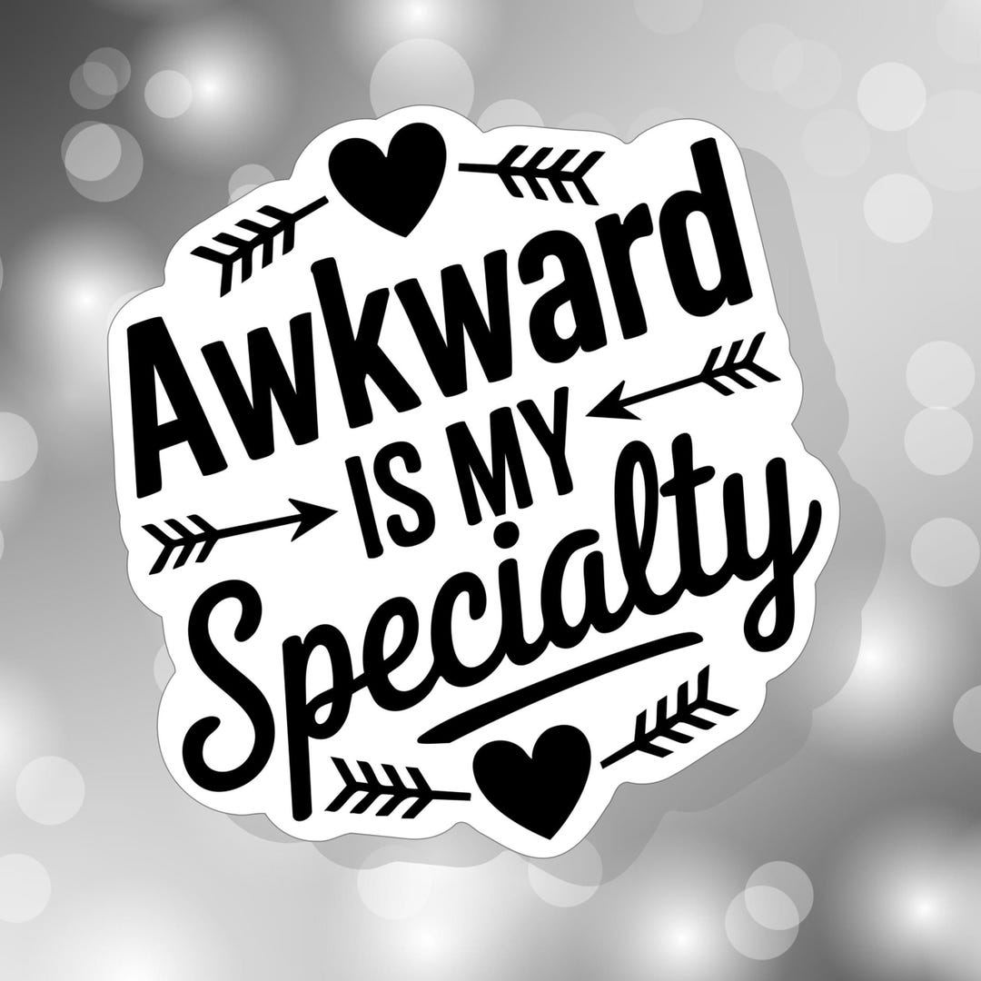 Awkward Sticker Bundle, 8-piece Socially Awkward Mini Vinyl Decal Set ...