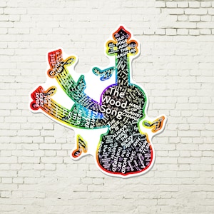 Indigo Girls &#39;Wood Song&#39; Lyrics Sticker: Musical Violin Decal