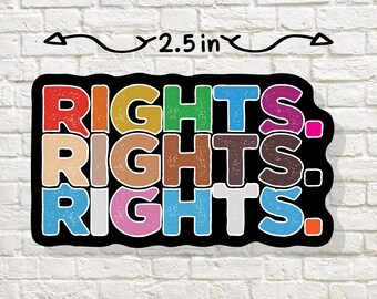 Human Rights Sticker | Bright Equality Vinyl Decal for Activists, Allies & Pride Events