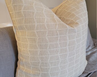 2 Color Options Woven Grid in Linen.Gray Pillowcovers.Slipcovers.Toss Pillow. Throw Pillows. Accent Pillows. Naturals