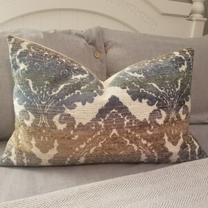 Teal Blue ModernMarbledAbstract Pattern LagoonWhite 14 x 20 Lumbar PillowsCovers OUTDOOR Marble Print Throw Pillow or Cover