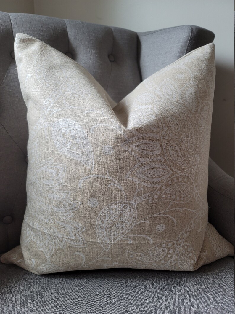 Robert Allen Shimmer Pearl in Natural. Linen.Toss Pillows.Throw Pillows.Slipcovers. image 1