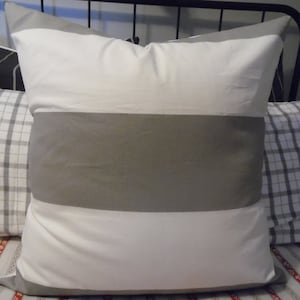 2 Color Grays: Large Grey Stripe.Farmhouse Pillows.Modern Pillows.STRIPES.Gray Throw Pillows.Slipcovers.Pillows Covers.Home Decor Pillows