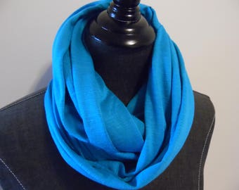 5 Color Choices:INFINITY SCARVES.Soft Cotton Slub.Gift for Her.Turquoise.Fuscia.Charcoal.White.Taupe.Tube Scarf.Soft Casual Scarf