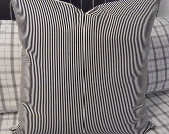 Small Black and White Stripe.Pillow Covers.Slipcovers.Toss Pillows.Accent Pillows.Throw Pillows.Farmhouse Pillows.Unisex.Stripes.