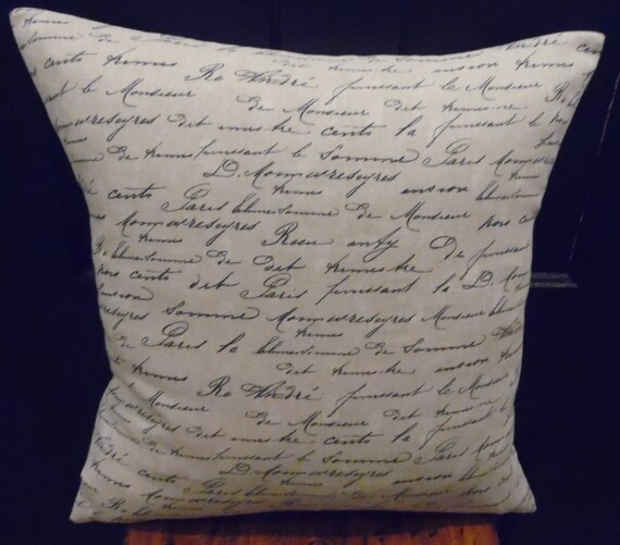 Script Graphite Natural Accent Pillows Farmhouse Etsy