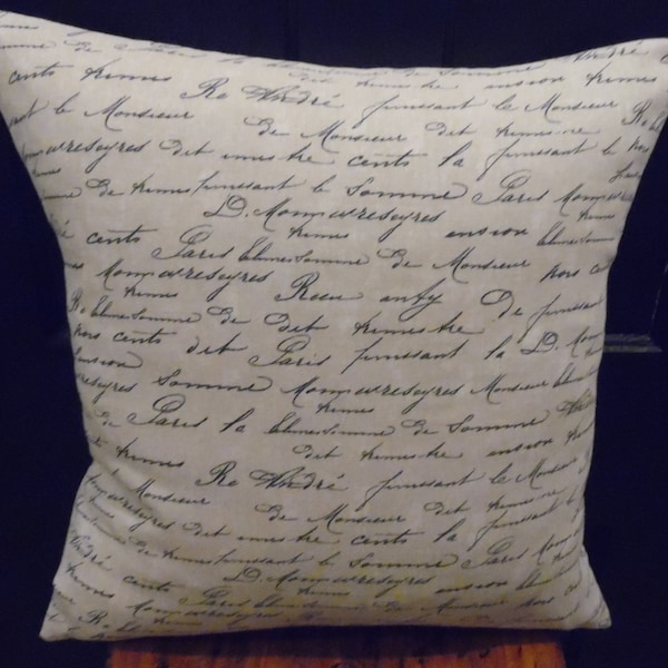 French Script Pillow Etsy