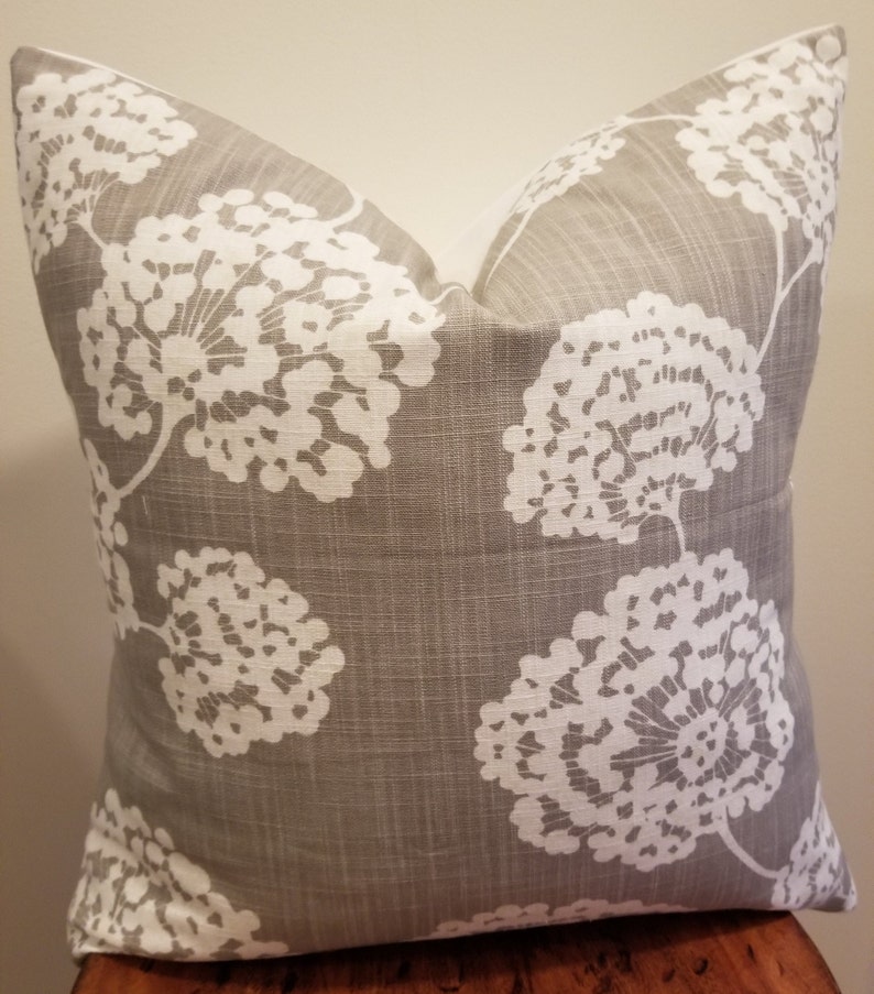 TOILE Stems.light Grey.pillow Covers.slipcovers.toss Etsy